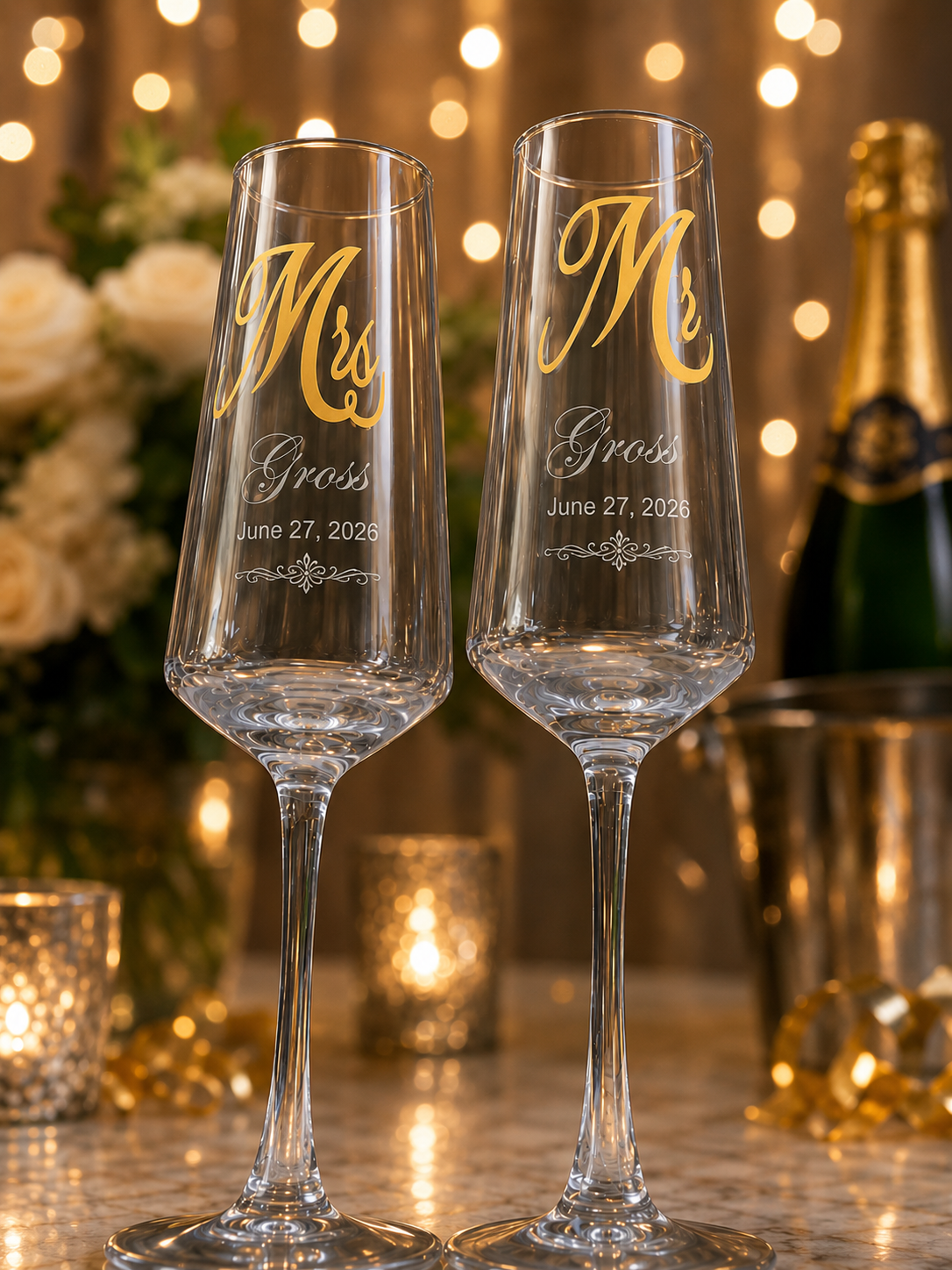 Personalized Wedding Toast Glasses - additional view
